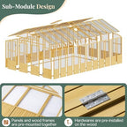 jocisland 10 x 18-ft wooden greenhouse, side view