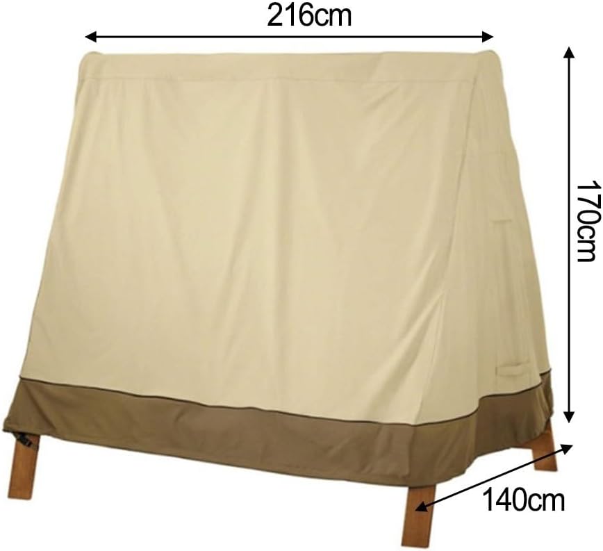 Outdoor Swing Covers for A Frame Patio Swing, A-Frame Swing Cover Waterproof, Porch Patio Swing Canopy Cover, Windproof for UV Resistant Weather Protector (Beige216*140 * 170cm)