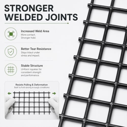 GoldPeak Black Hardware Cloth 1/2 Inch Mesh 48 Inch x 100 Foot 19 Gauge | Vinyl Coated Welded Wire Mesh Roll Chicken Wire Fencing Garden Fence Tree Guard Hardware Mesh Wire Fence Roll