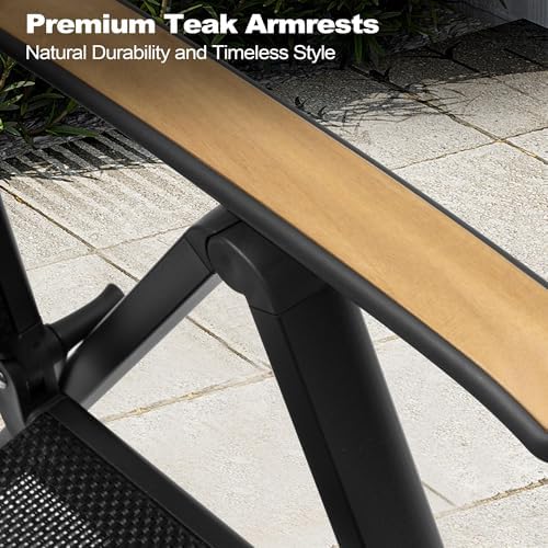 folding patio chairs set of 2, aluminum high, view 9