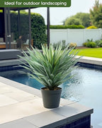 velener artificial agave plant in black pot with showing dimensions