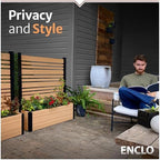 enclo 4fth florence privacy screen w/planter box, freestanding shown in use
