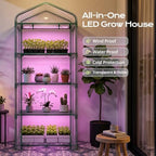 docred indoor greenhouse with grow light, 4-tier mini on a desk or shelf