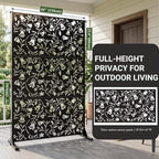 72" outdoor privacy screen, decorative metal privacy fence, side view