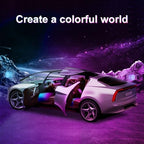 acrylic interior car led lights with remote and on a desk or shelf