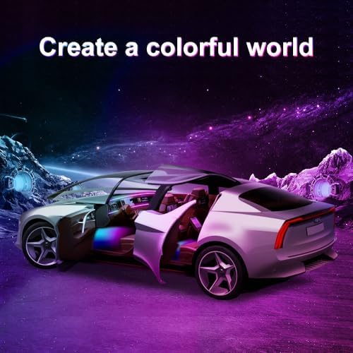 acrylic interior car led lights with remote and on a desk or shelf