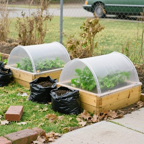 quibbay 8pcs polycarbonate greenhouse panels, 6' x 4', front angle view