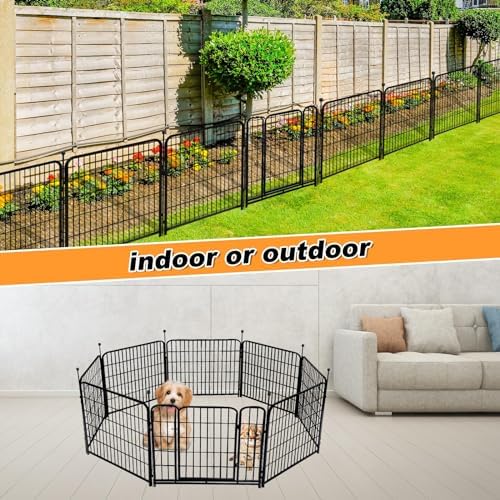 getlay 24 in(h) decorative garden fences with gate showing dimensions