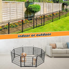 getlay 24 in(h) decorative garden fences with gate showing dimensions