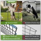 3-layer no dig metal dog fence for yard, close-up detail