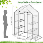 superlele walk-in greenhouse with white pe mesh cover shown in use