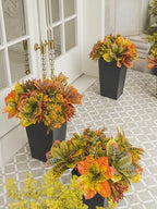 party joy 12 bunches artificial fall flowers, fake on a desk or shelf