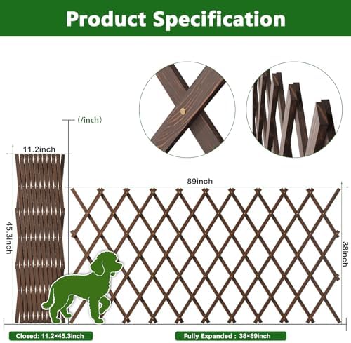 expandable wooden lattice panels outdoor garden fence trellis shown in use