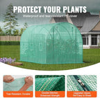 vevor walk-in tunnel greenhouse, 9.6x6.4x6.2 ft hoop house, close-up detail