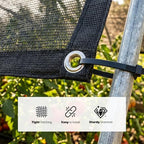 shademart 70% black shade cloth 10' x 16', side view
