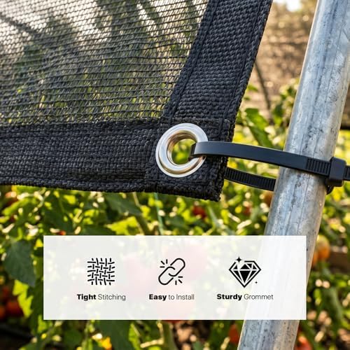 shademart 70% black shade cloth 10' x 16', side view