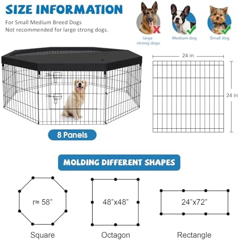peekaboo dogplaypen 24 in-8 panel metal rustproof pet shown in use