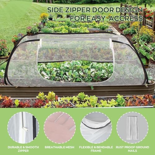 45''x22''x18'' pop up raised garden bed cover -instant, side view