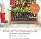 s afstar raised garden bed with trellis, wood showing dimensions