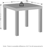 Furinno Classic Coffee Table, Square Modern Coffee Table with Triple Thick Tabletop, Simple Side Table with 4 Legs, for Living Room, Bedroom, Home Office, White