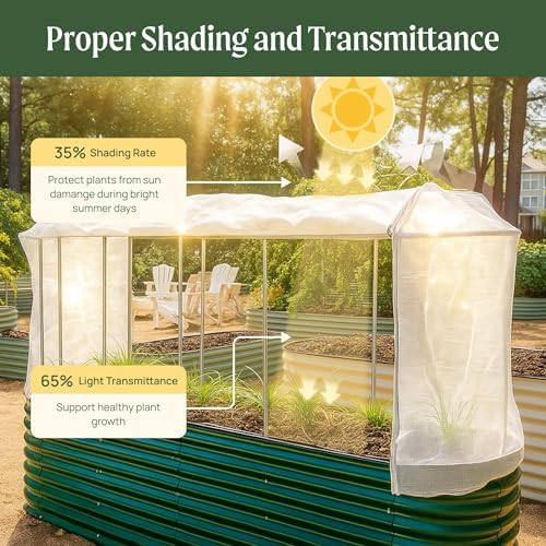 vego garden 2.0' x 5.0' mesh cover system,pest, side view