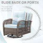 bistro set 3 piece outdoor patio furniture, wicker, front angle view