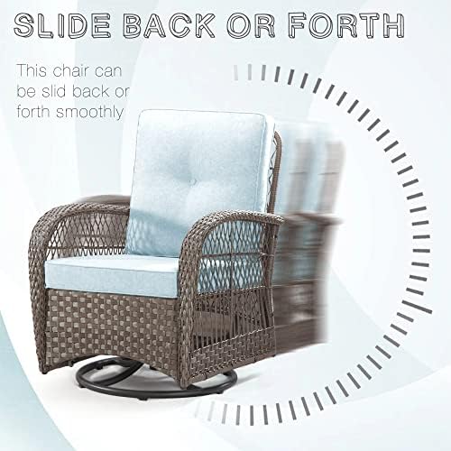 bistro set 3 piece outdoor patio furniture, wicker, front angle view