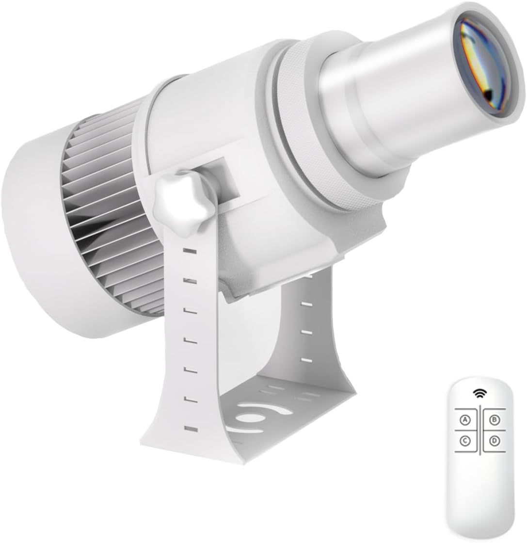 110W GOBO Projector Custom Logo Led Light HD Image for Business Indoor Outdoor Ip67 Waterproof Rotating Advertising Projection Light for Floor Wedding (White)