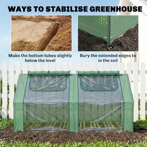 outsunny 6' x 3' x 3' portable greenhouse showing dimensions