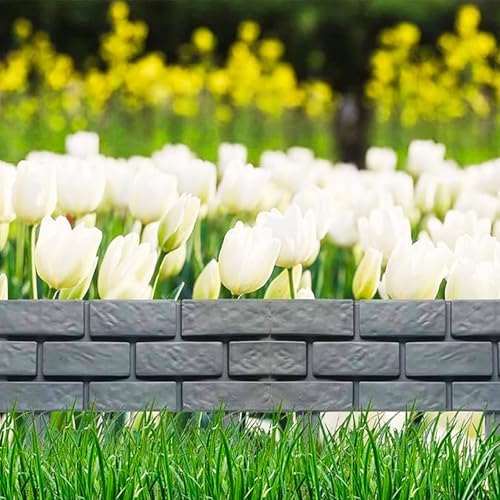 brick effect garden fence,flower bed border detachable splicing, front angle view
