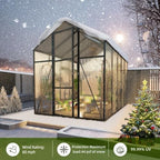 7.2ft high 6*10.2ft greenhouse for outdoors,polycarbonate greenhouse with showing dimensions