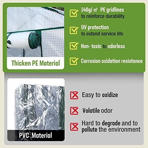 workpro mini greenhouse, 4-tier portable small greenhouses (27"x showing dimensions