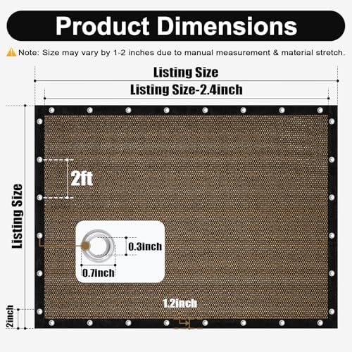artpuch 90% sun shade cloth, 8 x 16, front angle view