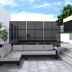 metal privacy screen outdoor 72" h×47" w,freestanding decorative showing dimensions