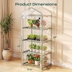 docred indoor greenhouse with grow light, 4-tier mini shown in use