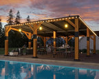 jocisland 20x20x9.2 ft heavy duty cedar wood carport, front angle view