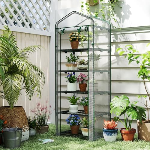 giantex mini greenhouse indoor outdoor, 27" x 19", front angle view