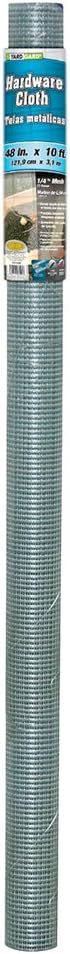 YARDGARD 1/4 Inch Mesh Welded Wire Fence Hardware Cloth, 23 Gauge Galvanized Steel for Garden Protection, Small Animal Control, Cages and Craft Projects, 48 Inches x 10 Feet