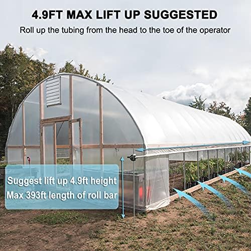 uygalaxy greenhouse sidewall manual film roll up hand, side view