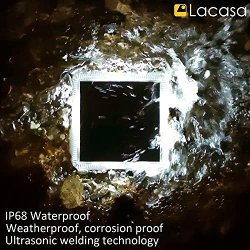lacasa solar deck lights, 4 pack 30lm led showing dimensions