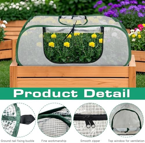 garden rows accelerator plants cover-garden greenhouse with roll-up, side view