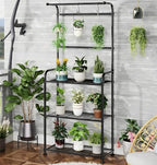 ekisemio plant stands outdoor with hooks, metal tall shown in use