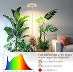 Kullsinss 6.3in Grow Lights for Indoor Plants, Full Spectrum Plant Light | Wood Grain Grow Lamp for Tall Plants, Auto Timer & Dimmable Setting, 10-60in Height Adjustable, Stylish Indoor Garden Decor