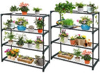eagle peak 8'x6' portable greenhouse with two shelves on a desk or shelf