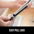 GORILLA GRIP Stainless Steel BPA-Free Kitchen Tongs for Cooking, Heat Resistant BBQ Tong Set of 2, Non Scratch Silicone Tip for Pan, Strong Grip, Grab Food, Toss Salad, Pull Lock, 7+9 Inch, Black