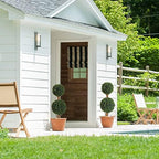 lifelike indoor&outdoor use 3ft boxwood double ball topiary, close-up detail