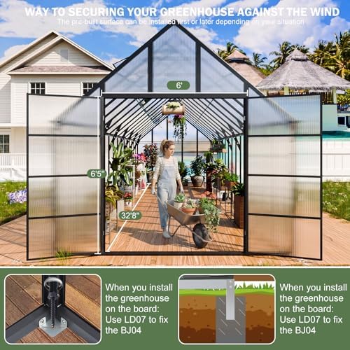 32x10x10 ft extra large greenhouse for outdoors, heavy shown in use