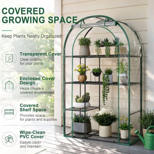 4-tier mini greenhouse for outdoors, 40" x 18", package contents