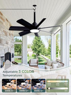 lanmel outdoor gazebo ceiling fan with light and shown in use