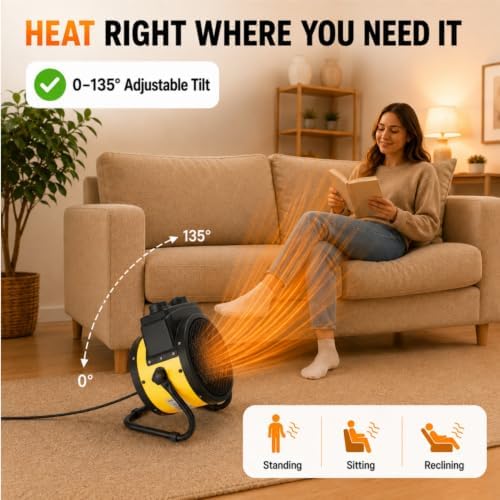 1500w space heater, electric garage heater with fast, package contents